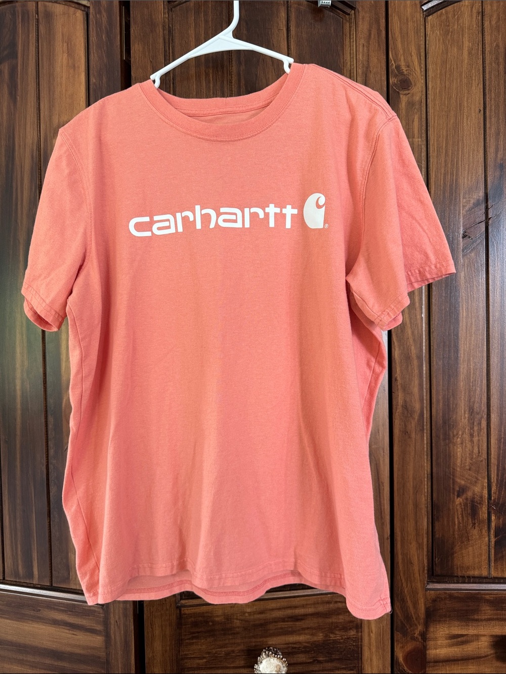 Carhartt Coral-Peach Logo Short Sleeve Tee